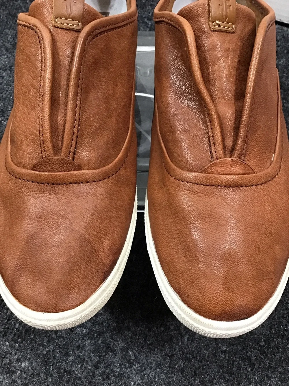Frye Maya CVO cognac brown leather slip on sneaker 9M
